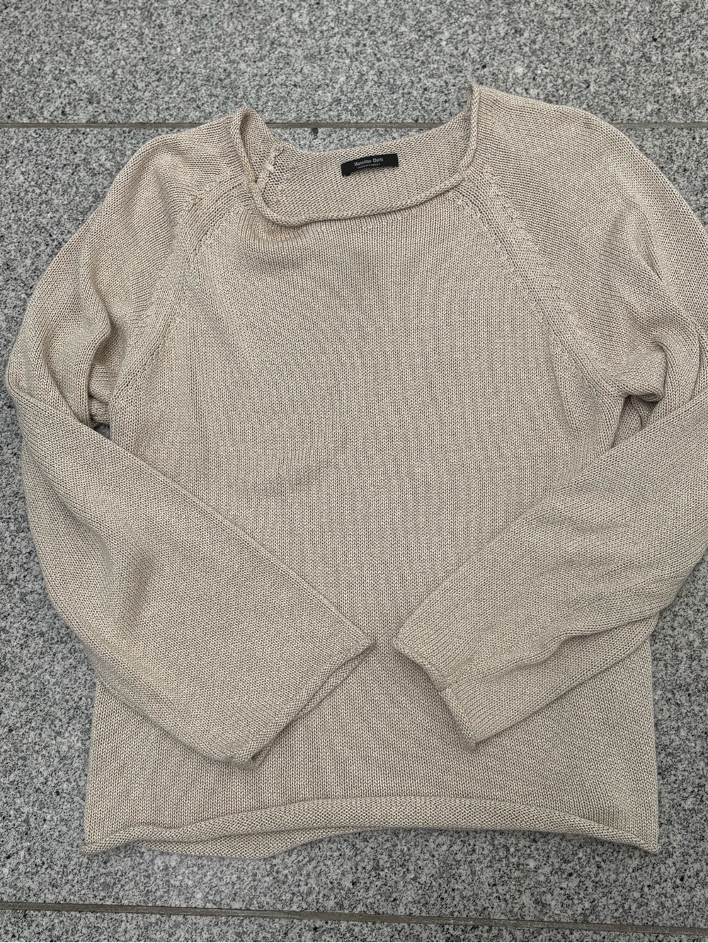 Massimo Dutti Silky Knit Scoop Neck Knit Sweater